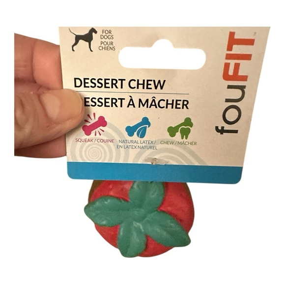 Strawberry Dessert Chew Dog Toy‎ - Brown and Red - Picture 2 of 2